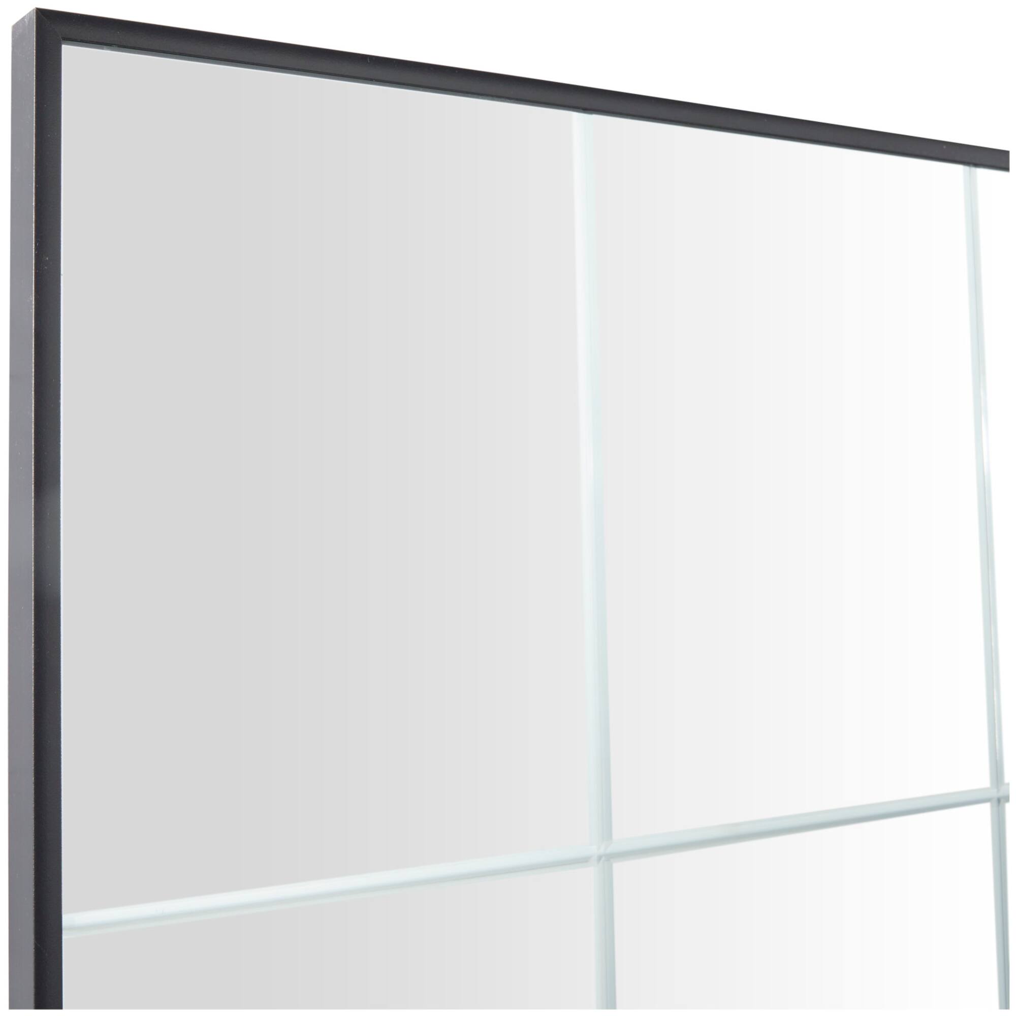 Black Metal Grid Style Panel Wall Mirror 23" x 1" x 40"